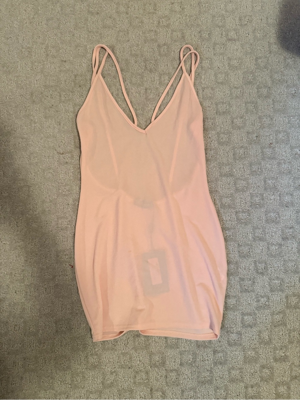PrettyLittleThing Pale Pink Strappy Bodycon Dress